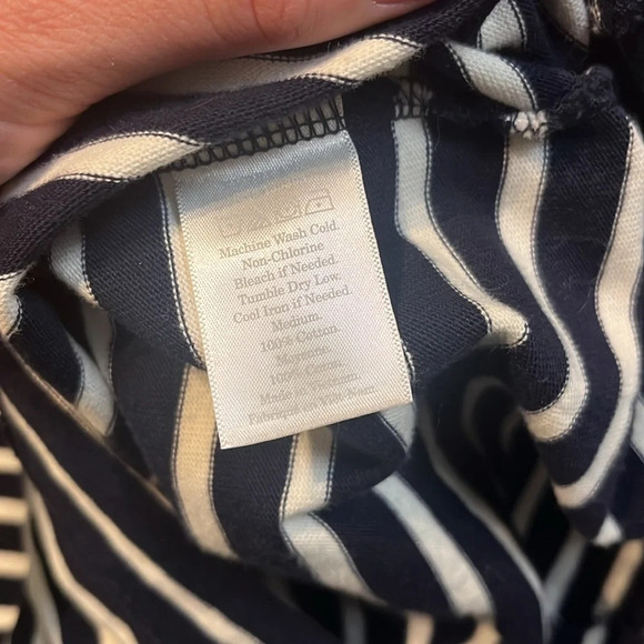 Everlane Gia Navy Striped Cotton T-shirt Dress - Picture 5 of 9